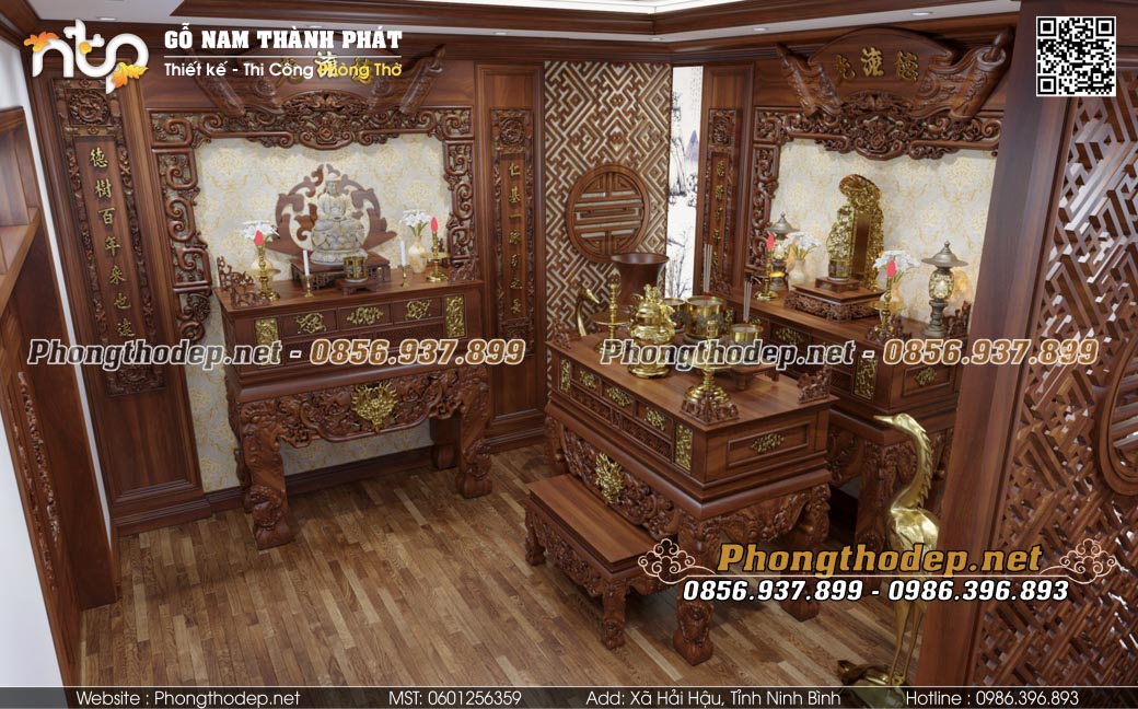 Mẫu thiết kế phòng thờ phù hợp cho gia chủ theo đạo Phật